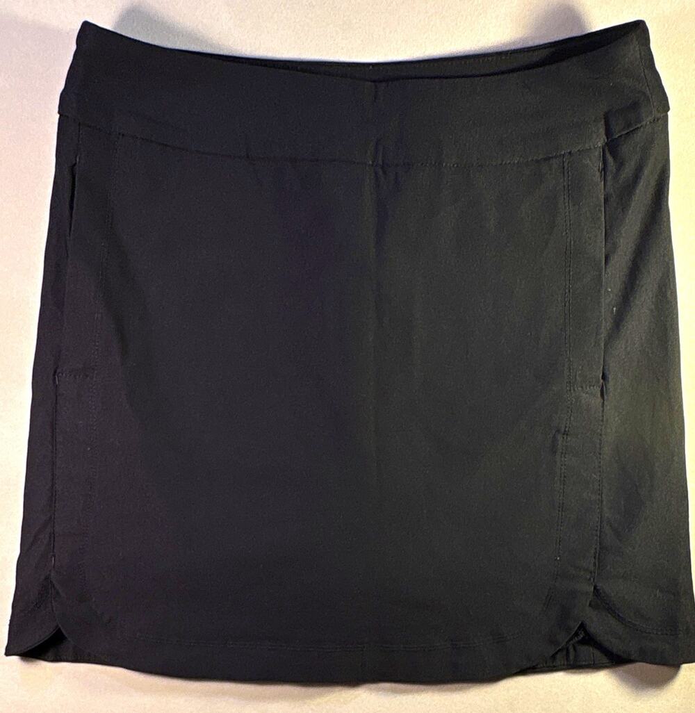Tribal Women’s 6 Black Solid Straight Skort 2 front Pockets Stretch